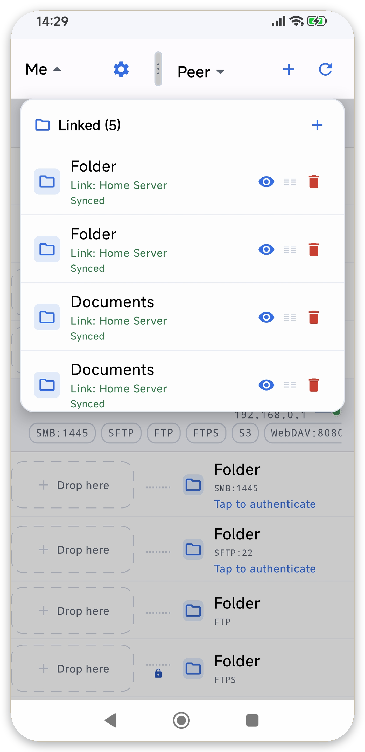 Devices: peers available on the network